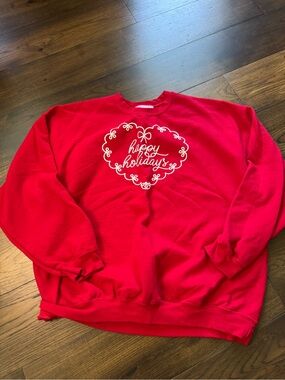 Holiday Heart Red Crewneck Sweatshirt